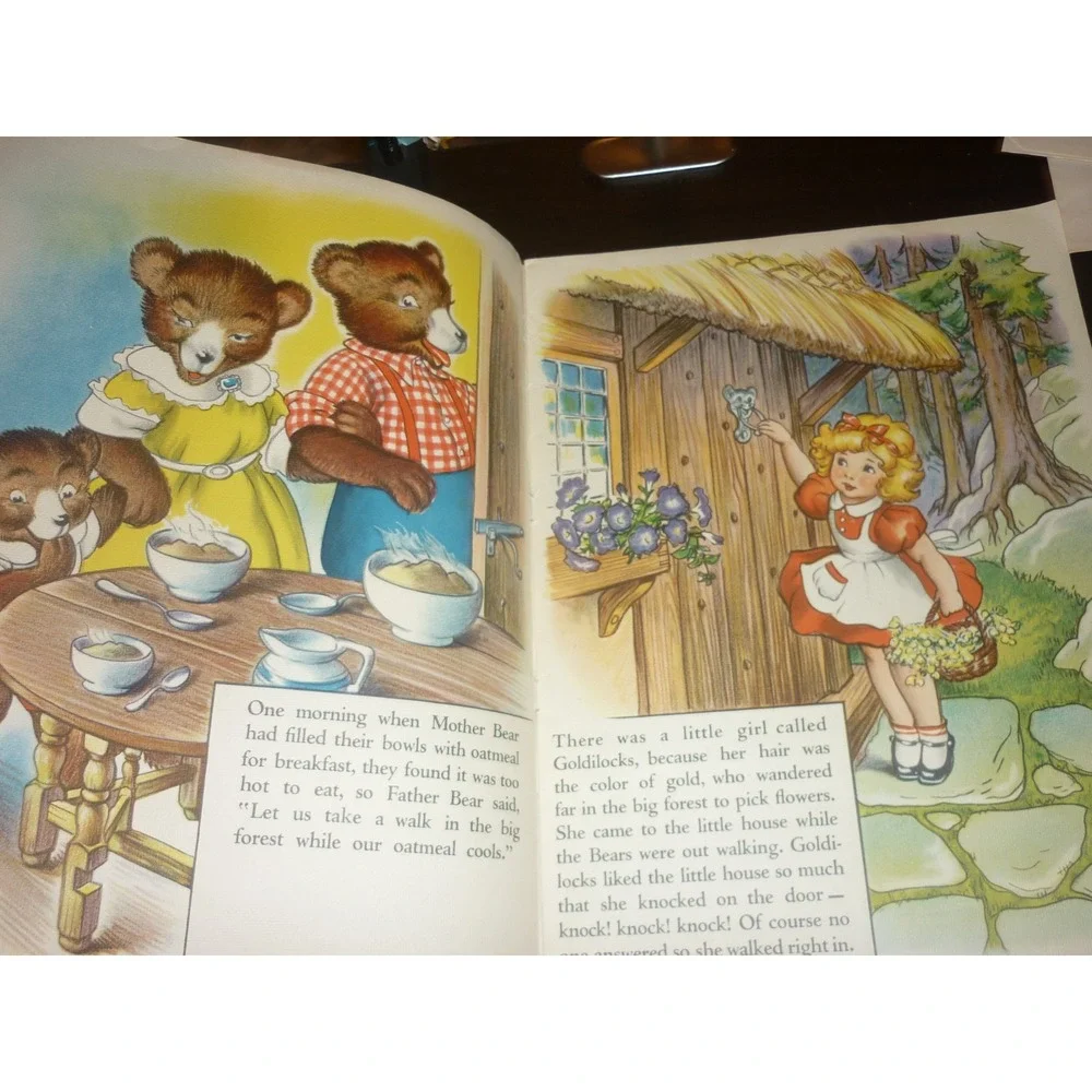 Vintage 1937 The Three Bears Book Milo Winter Merrill Linenette 3417 Story